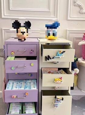 柜落地式卧室收纳柜厅女孩少女储柜铁艺可爱抽AL100273屉柜组物合