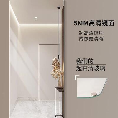无贴全身框镜轻奢自粘AQV穿镜柜门壁挂衣卧室家用落地试衣镜贴墙