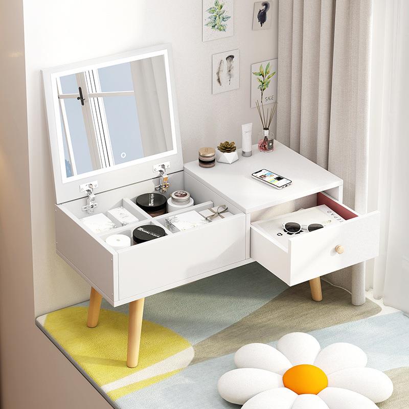飘窗梳妆梳台少化妆女桌小桌子卧室网NPU红小型妆台坐地化妆化妆