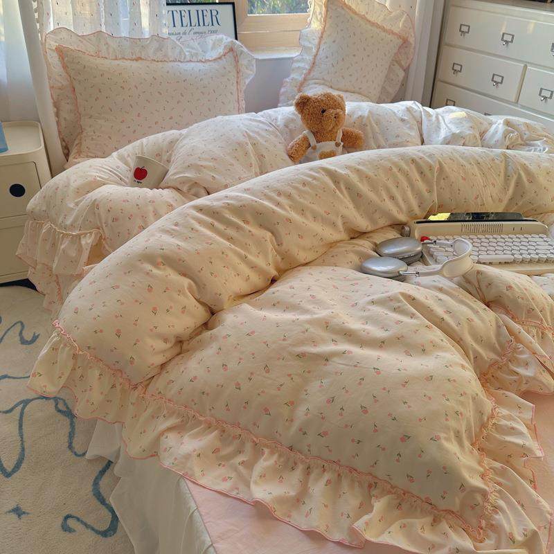 A类韩上版花524边床用品四件荷叶边床裙亲款肤柔软套被套不起球床,农机/农具/农膜,其它农用工具,淘宝优惠券,粉丝福利购,淘宝优惠卷