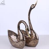 巴基斯关坦铜铜器点彩铜天鹅艺术制动物摆设DSZ家居婚房客厅玄摆