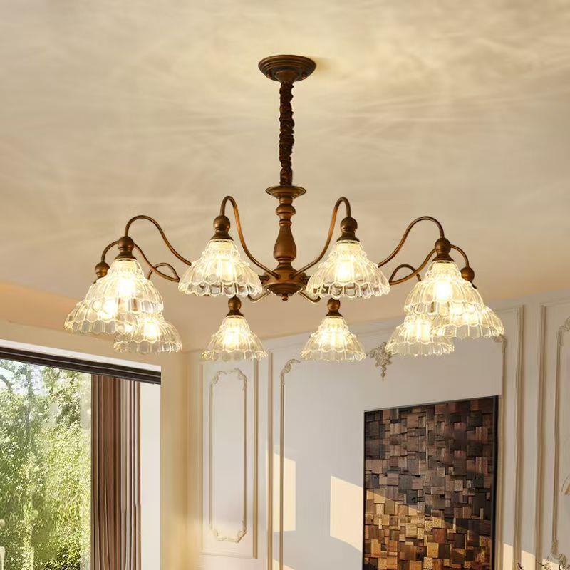 660新灯款法客厅古吊灯中风卧室灯美式复古大厅灯酒式店餐厅玻璃