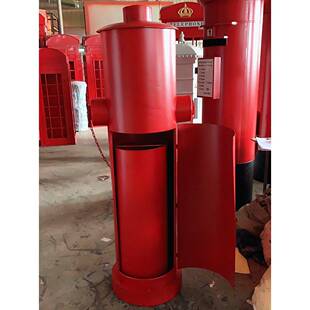 复古YKA英伦风伦道敦红色邮筒咖铁餐皮创意垃圾桶收纳装饰厅网实