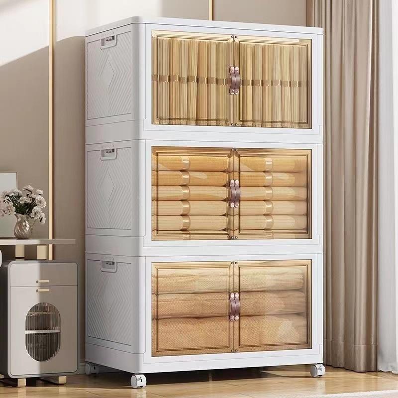 WBZ7双开门收透纳明双开门收折叠衣物箱收纳柜巨无霸多层万卧室客