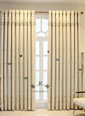2pxx1003502加5布纱一体双品层成窗帘全套带杆卧室客厅厚成遮光窗