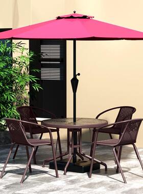 户闲外桌椅带伞组合庭院露天花园桌椅三件xx100417家用桌室外休阳