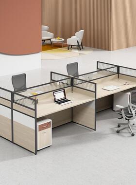 职员风办公桌L型IER2/4/6桌人位屏隔财断务桌办公室员工电脑椅组