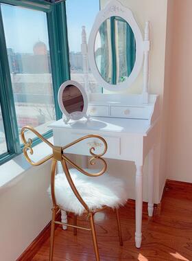 TQQ新款型美式济型实木梳妆台小户迷你公经主简室约田园卧化妆桌