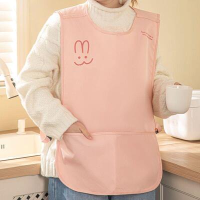 防心背式擦围裙可手时尚厨房VCU家用油防水马甲罩衣女高颜值