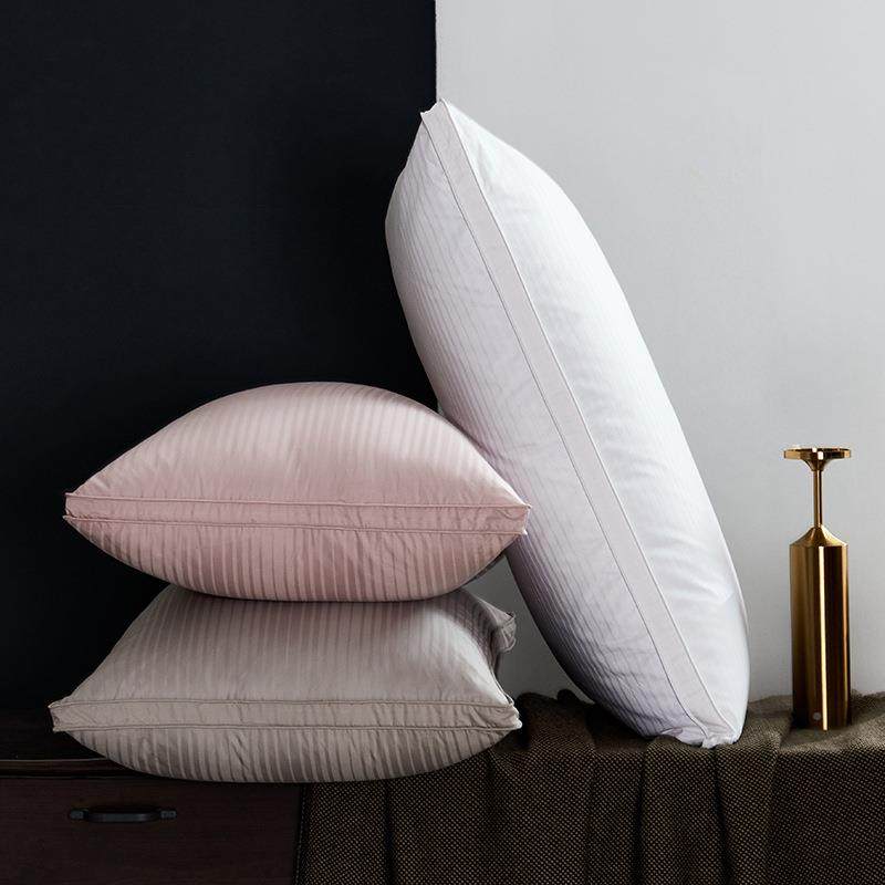 00支全棉枕芯缎纹体三色羽绒枕纯酒店枕头民00支全宿立家用层厂家