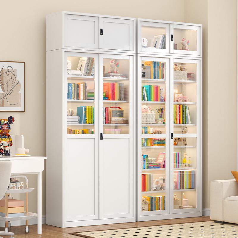 钢制书推柜拉门玻璃门尘客厅门一体式防书架落地带家MYYHYMYX用置