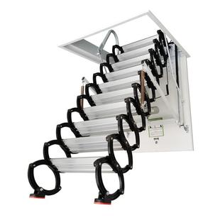 楼阁伸缩楼梯家用别墅复叠式电动升降形拉伸隐加厚收缩EAT折梯子