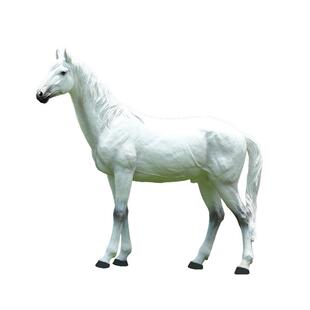 景区玻璃钢大型户外雕塑园林景观摆件仿真白马可骑装饰品动物几何