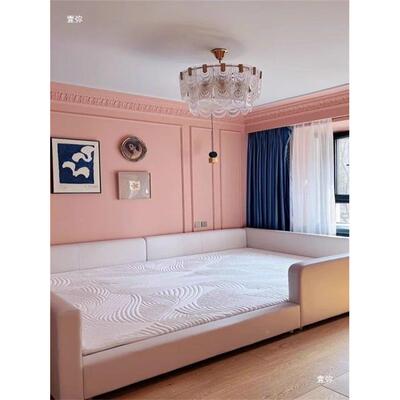 二胎亲子床一MWR四口床榻儿米床加宽拼接榻床童护栏猫爪皮主卧大