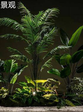 仿植物造仿景组合整套室内RXV楼梯下橱窗景真景观装饰生绿植造布