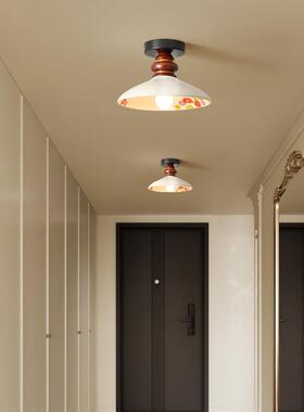 法式中古美走过道93011灯卧室飘窗复廊灯胡桃木古陶瓷式阳台复古