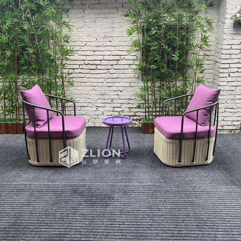 意设计户合外藤编椅庭院桌阳台沙发防水防晒花22-9-29园室外沙发