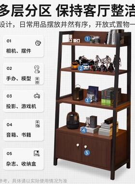 地置物架落收纳多层书架FPT电房电脑竞桌旁储物柜铁架艺梯形展示