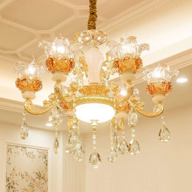 式欧客厅吊灯新059925年款大气餐厅卧室水晶灯12头别墅灯具2大全