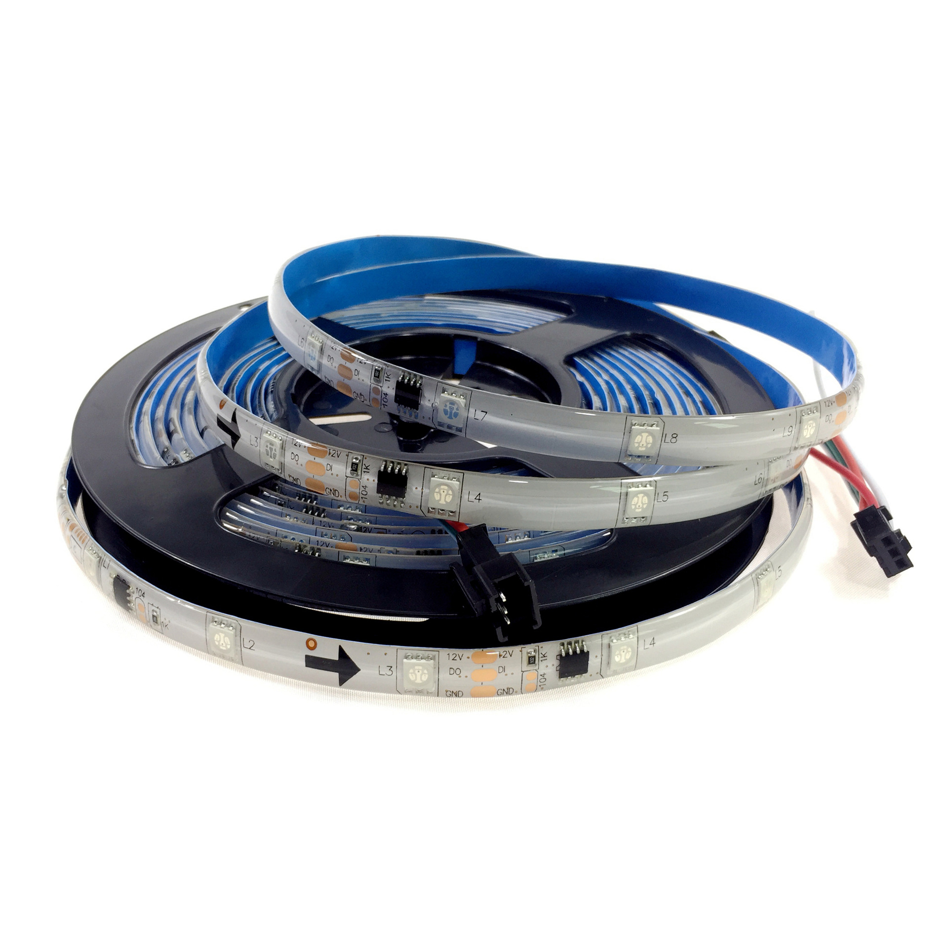 16703 2811幻彩12V30led10段贴片滴胶防水七彩跑马1903I 幻彩灯带