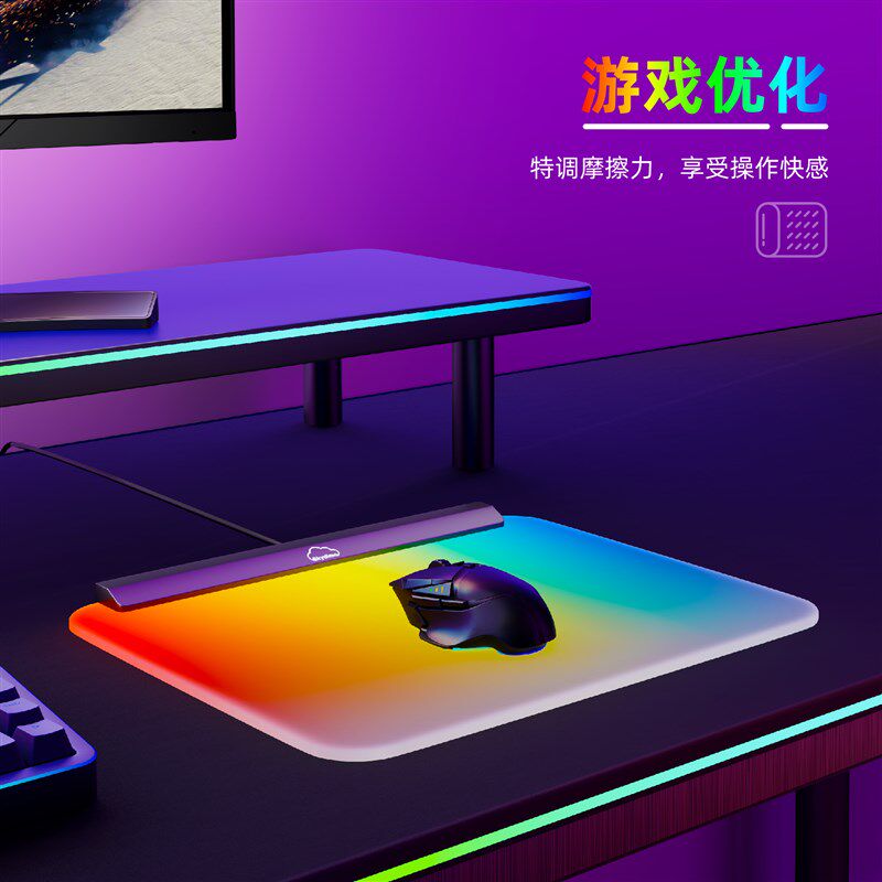 rgb电脑氛围灯带桌面显示器背光灯电竞房装饰随屏变色同步鼠标垫