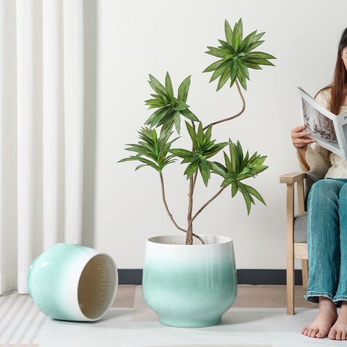 大口径欧式陶瓷花盆室内客厅花园家用发财树散尾葵千年木落地种树