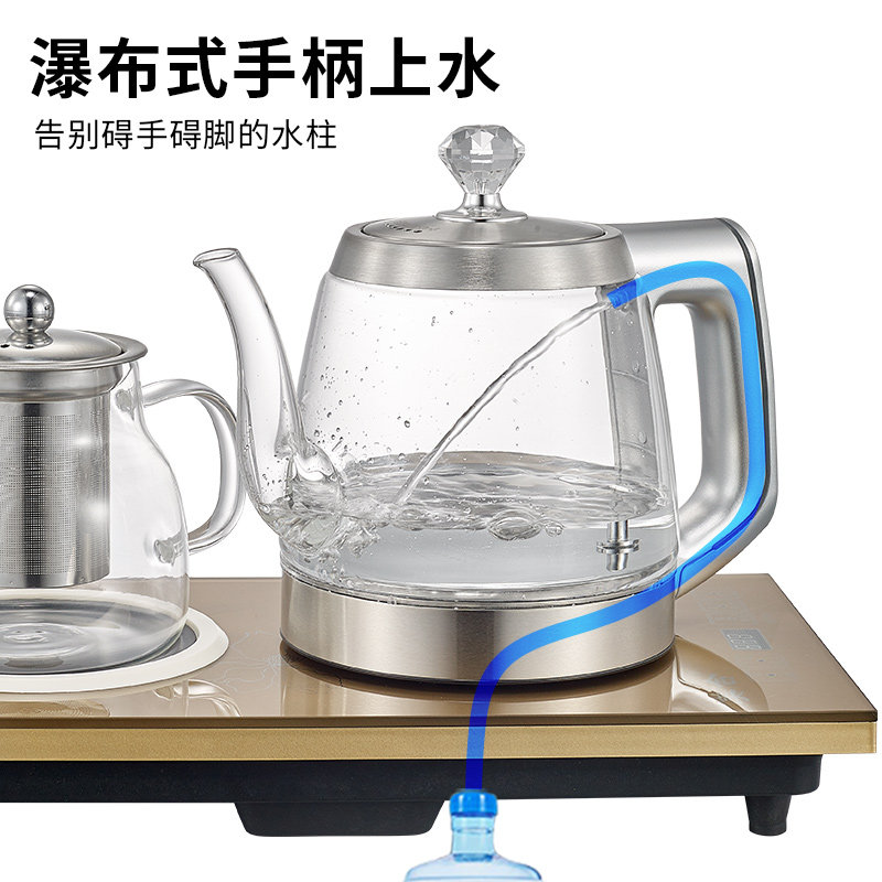 全自动底部上水电热水壶家用烧茶器智能抽水式玻璃烧水壶茶具套装