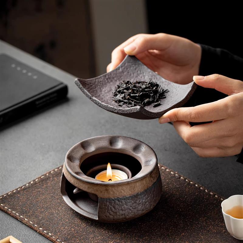 轻奢温泡茶炉粗陶蜡烛加热底座烤泡茶炉薰香围炉煮茶小火炉烘茶提