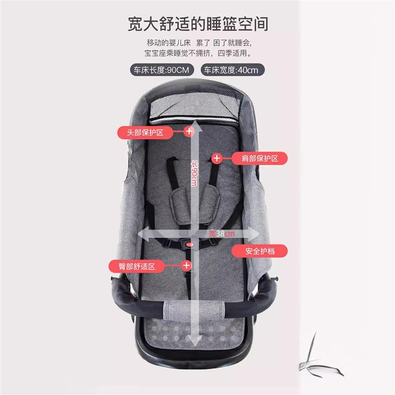折叠婴儿手推车可坐可躺轻便四轮减震遛溜娃推车宝宝车外出推车人
