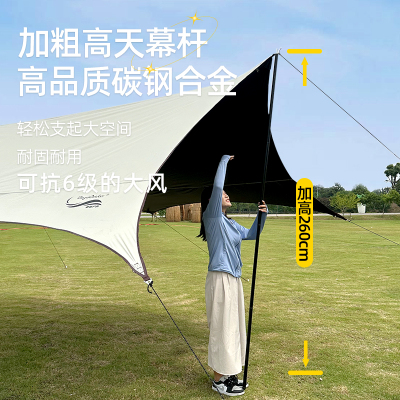 鼎新户外黑胶天幕帐篷户外野餐露营野营装备全遮光蝶形防晒遮阳棚