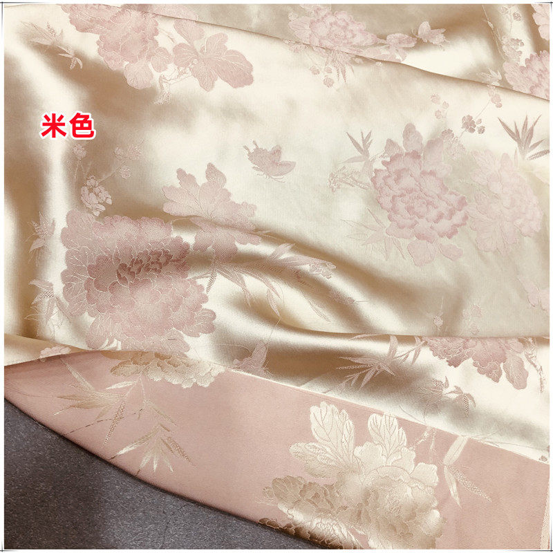 重磅醋酸提花布料国风绸缎垂顺丝滑旗袍汉服套装设计师面料