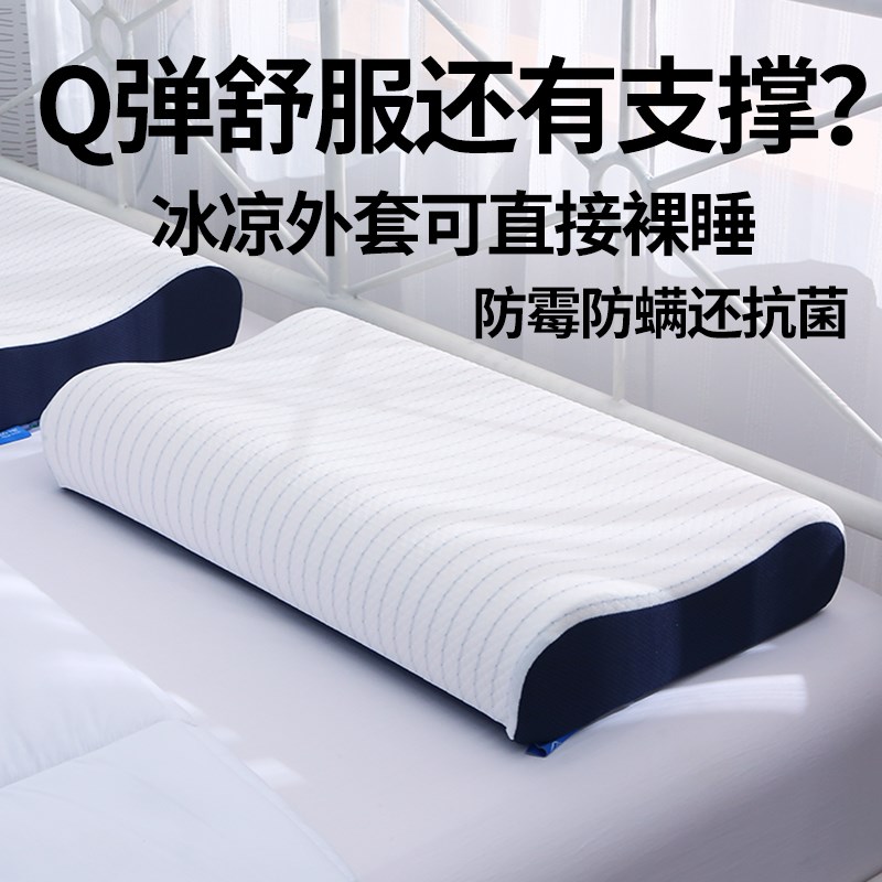 冰丝记忆棉枕头软枕芯护颈椎助眠不变形不塌陷Q弹防螨抗菌助睡眠