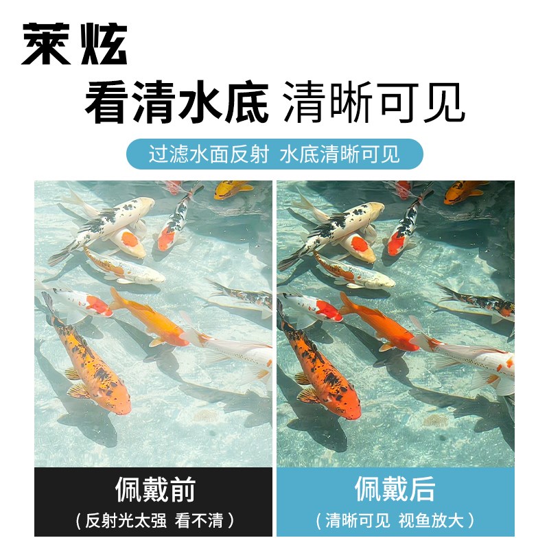钓鱼眼镜看漂专用偏光镜看水底男款开车日夜两用变色太阳镜夜视镜