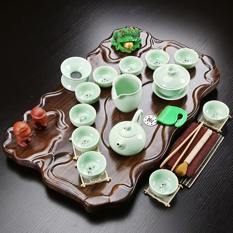 茶具套装家用自动简约现代客厅中式功夫实木茶盘紫砂茶杯茶道茶台