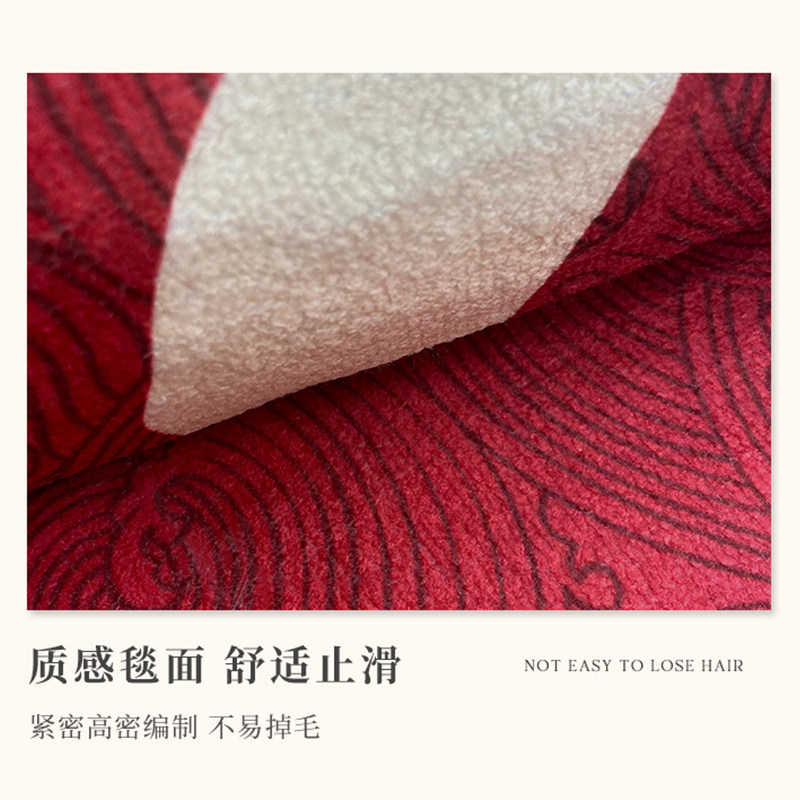 红色卧室地毯毛绒婚庆床边毯床前可睡可坐婚房地垫脚垫子