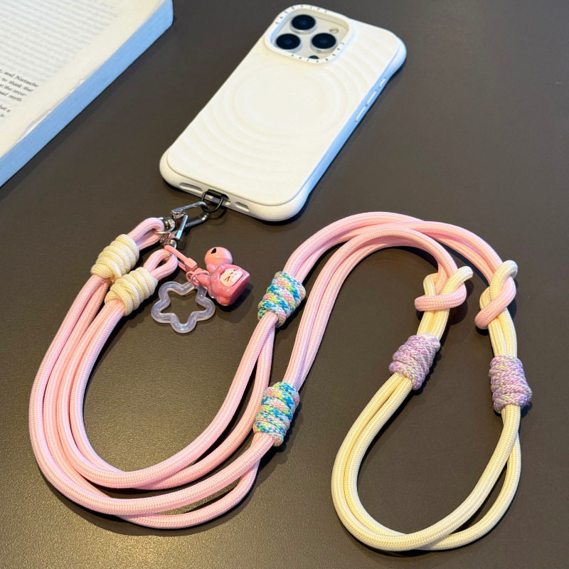 原创网红手机挂绳斜挎可背韩国百搭相机编织户外防丢防偷绳手机链