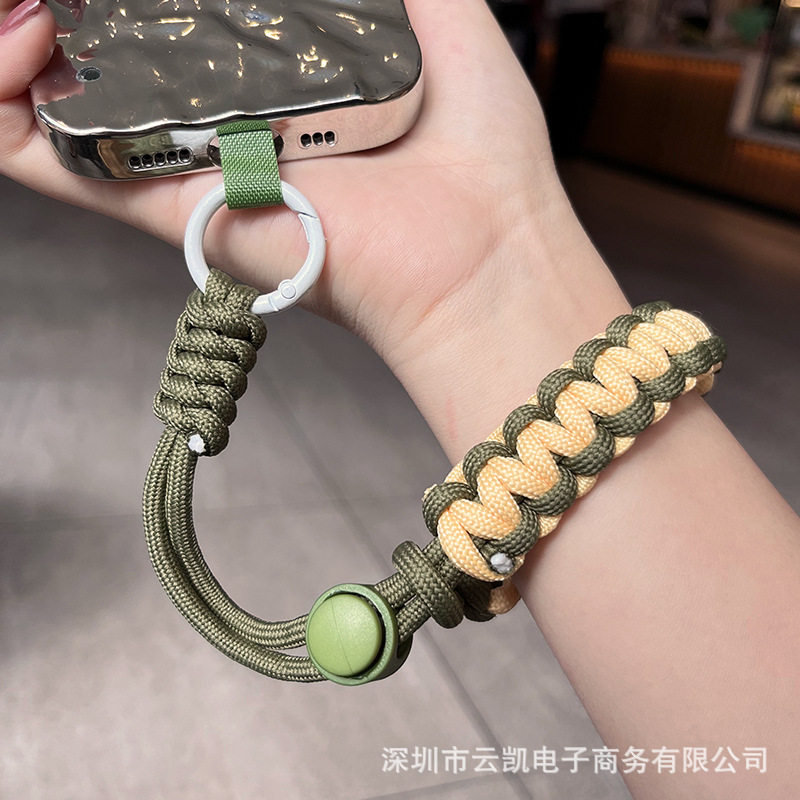 欧洲旅游手机挂绳短款手腕可调节编织带时尚户外运动结实男女防摔手绳防丢防盗防偷耐用手机壳吊绳手提挂件
