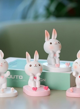 新款个性创意小兔子手机支架桌面办公室家居送礼可爱装饰品摆件