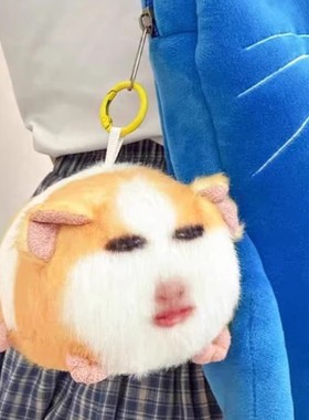 猪妞语音挂件毛绒玩具搞怪抽象荷兰猪仙女下凡玩偶可发声表情包