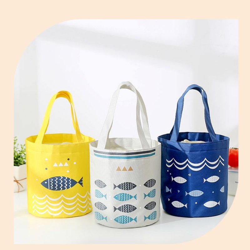 铝箔保温袋加厚手提便当包圆形外出上班带饭防水保鲜便携饭盒袋子