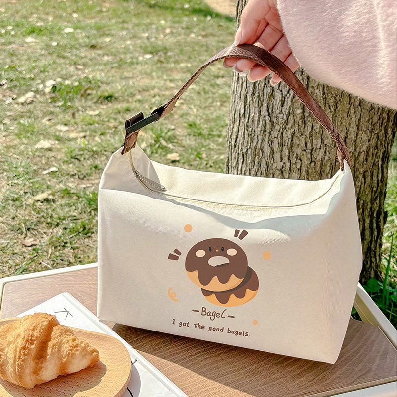 法式美拉德饭盒袋加厚保温便当包手提包带饭通勤防水防油午餐饭包