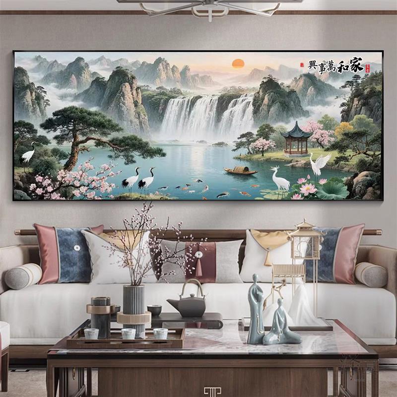 家和万事兴5d钻石画满钻2026新款客厅粘钻石贴十字绣山水风景大画