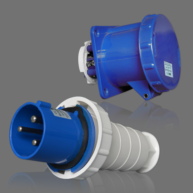 公母对接插头63a工业插头插座连接器125a防水航空插头3芯4芯5芯扦