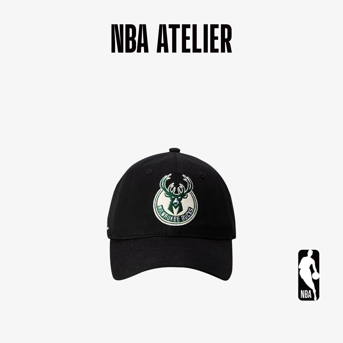 NBA ATELIER雄鹿队男女同款可调节鸭舌帽运动百搭情侣帽子