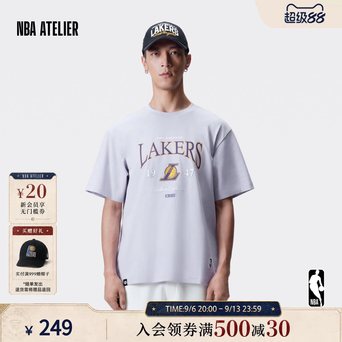 湖人队情侣圆领运动休闲短袖t恤图片