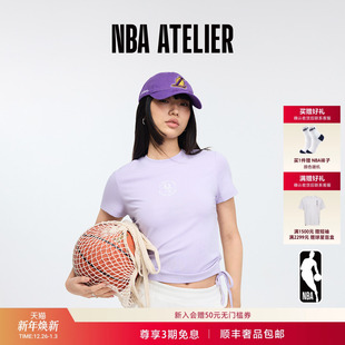 刺绣圆领短袖 ATELIER湖人队女士时尚 休闲百搭t恤上衣 NBA 25新款
