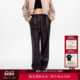 裤 25冬季 ATELIER女士宽松直筒PU休闲裤 简约松紧腰工装 新款 NBA