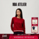 25秋冬新款 毛衣女装 NBA ATELIER火箭队酒红色宽松落肩拼色针织衫