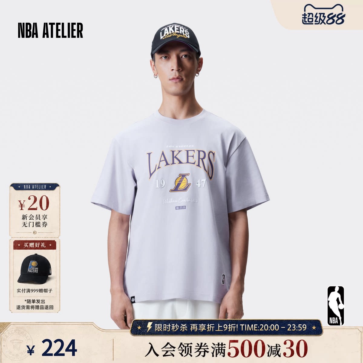 湖人队情侣圆领运动休闲短袖t恤图片