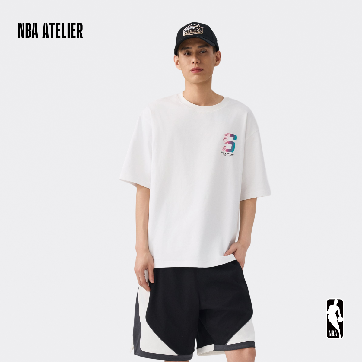 NBA ATELIER 圣安东尼奥马刺队积雪白色男款Loose宽松T恤百搭短袖